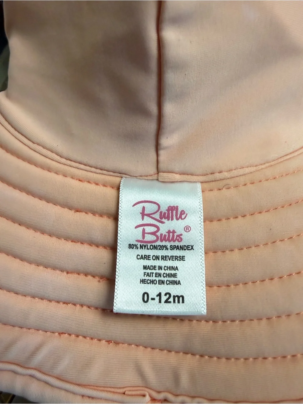 Ruffle Butts Pale Pink Wide-Brim Sun Hat with Chin Strap
